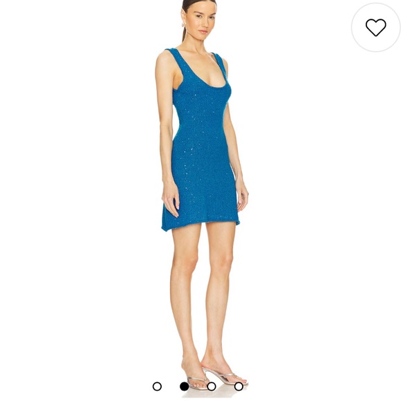 WeWoreWhat Cowl Mini Dress in Aquamarine - Picture 2 of 6